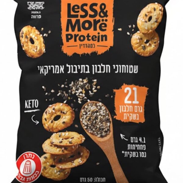 לס אנד מור - שטוחוני חלבון בתיבול אמריקאי - 50 גר׳